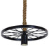 GloboStar® VELO 01185 Vintage Industrial Κρεμαστό Φωτιστικό Οροφής Μονόφωτο Μαύρο Μεταλλικό Πλέγμα με Μπεζ Σχοινί Φ30 x Y16cm - ledmania.gr