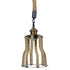 GloboStar® LANTERN 01186 Vintage Industrial Κρεμαστό Φωτιστικό Οροφής Μονόφωτο Μαύρο Μεταλλικό με Μπεζ Σχοινί Φ15 x Y24cm - ledmania.gr