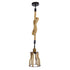 GloboStar® LANTERN 01186 Vintage Industrial Κρεμαστό Φωτιστικό Οροφής Μονόφωτο Μαύρο Μεταλλικό με Μπεζ Σχοινί Φ15 x Y24cm - ledmania.gr
