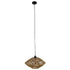 GloboStar® NATHLEN 01187 Vintage Κρεμαστό Φωτιστικό Οροφής Μονόφωτο Μαύρο Μεταλλικό Πλέγμα με Μπεζ Σχοινί Φ40 x Y20cm - ledmania.gr