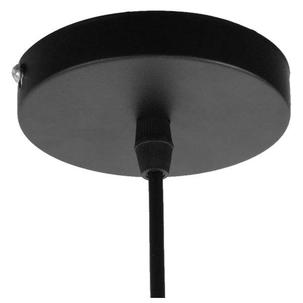 GloboStar® NATHLEN 01187 Vintage Κρεμαστό Φωτιστικό Οροφής Μονόφωτο Μαύρο Μεταλλικό Πλέγμα με Μπεζ Σχοινί Φ40 x Y20cm - ledmania.gr