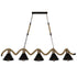 GloboStar® TYMEN 01190 Vintage Φωτιστικό Οροφής Πολύφωτο Μαύρο Μεταλλικό Καμπάνα με Μπεζ Σχοινί Μ150 x Π22 x Υ23cm - ledmania.gr