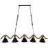 GloboStar® TYMEN 01190 Vintage Φωτιστικό Οροφής Πολύφωτο Μαύρο Μεταλλικό Καμπάνα με Μπεζ Σχοινί Μ150 x Π22 x Υ23cm - ledmania.gr