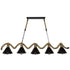 GloboStar® TYMEN 01190 Vintage Φωτιστικό Οροφής Πολύφωτο Μαύρο Μεταλλικό Καμπάνα με Μπεζ Σχοινί Μ150 x Π22 x Υ23cm - ledmania.gr