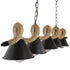 GloboStar® TYMEN 01190 Vintage Φωτιστικό Οροφής Πολύφωτο Μαύρο Μεταλλικό Καμπάνα με Μπεζ Σχοινί Μ150 x Π22 x Υ23cm - ledmania.gr
