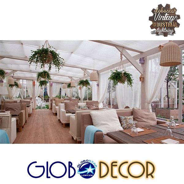 GloboStar® BAHAMAS 01202 Vintage Κρεμαστό Φωτιστικό Οροφής Μονόφωτο Μπεζ Ξύλινο Ψάθινο Bamboo Φ30 x Υ47cm - ledmania.gr