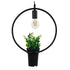GloboStar® FLOWERPOT 10001212 Μοντέρνο Κρεμαστό Φωτιστικό Οροφής Μονόφωτο Μαύρο Μεταλλικό με Διακοσμητικό Φυτό Φ30 x Y30cm - ledmania.gr