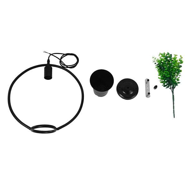 GloboStar® CELOSIA 01212 Μοντέρνο Κρεμαστό Φωτιστικό Οροφής Μονόφωτο Μαύρο Μεταλλικό Flowerpot Φ30 x Y30cm - ledmania.gr