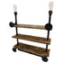 GloboStar® ENIMAS 01217 Vintage Industrial Φωτιστικό Τοίχου Απλίκα Δίφωτο Μπρούτζινο Μεταλλικό με Ξύλινα Ράφια Μ65 x Π23 x Υ76cm - ledmania.gr