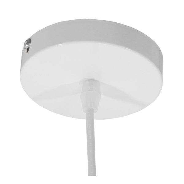 GloboStar® STEPHEN 01225 Μοντέρνο Κρεμαστό Φωτιστικό Οροφής Μονόφωτο Λευκό Μεταλλικό Πλέγμα με Λευκό Γυαλί Φ26 x Y21cm - ledmania.gr