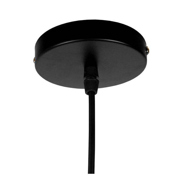 GloboStar® RUHIEL 01233 Μοντέρνο Κρεμαστό Φωτιστικό Οροφής Μονόφωτο Μαύρο Μεταλλικό με Φυσικό Ξύλο Καμπάνα Φ18 x Y12cm - ledmania.gr
