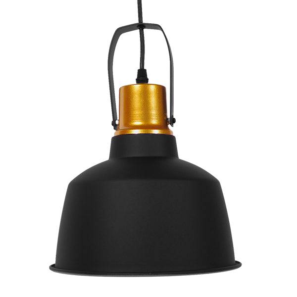 GloboStar® DEVOTA 01235 Vintage Industrial Κρεμαστό Φωτιστικό Οροφής Μονόφωτο Μαύρο Μεταλλικό Καμπάνα Φ22 x Y30cm - ledmania.gr