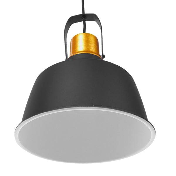 GloboStar® DEVOTA 01235 Vintage Industrial Κρεμαστό Φωτιστικό Οροφής Μονόφωτο Μαύρο Μεταλλικό Καμπάνα Φ22 x Y30cm - ledmania.gr