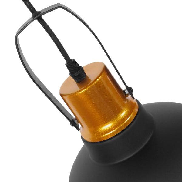 GloboStar® DEVOTA 01235 Vintage Industrial Κρεμαστό Φωτιστικό Οροφής Μονόφωτο Μαύρο Μεταλλικό Καμπάνα Φ22 x Y30cm - ledmania.gr