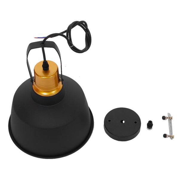 GloboStar® DEVOTA 01235 Vintage Industrial Κρεμαστό Φωτιστικό Οροφής Μονόφωτο Μαύρο Μεταλλικό Καμπάνα Φ22 x Y30cm - ledmania.gr