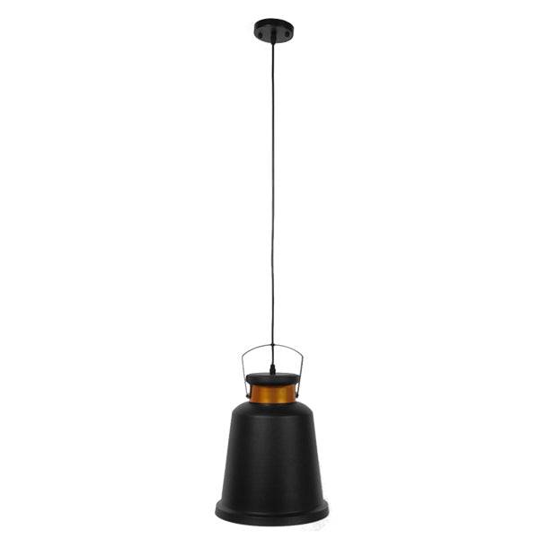 GloboStar® NUNZIATA 01236 Vintage Industrial Κρεμαστό Φωτιστικό Οροφής Μονόφωτο Μαύρο Μεταλλικό Καμπάνα Φ27 x Y39cm - ledmania.gr