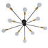 GloboStar® OLINDA 01244 Μοντέρνο Industrial Φωτιστικό Οροφής Πολύφωτο Μαύρο Μεταλλικό Φ95 x Y17cm - ledmania.gr