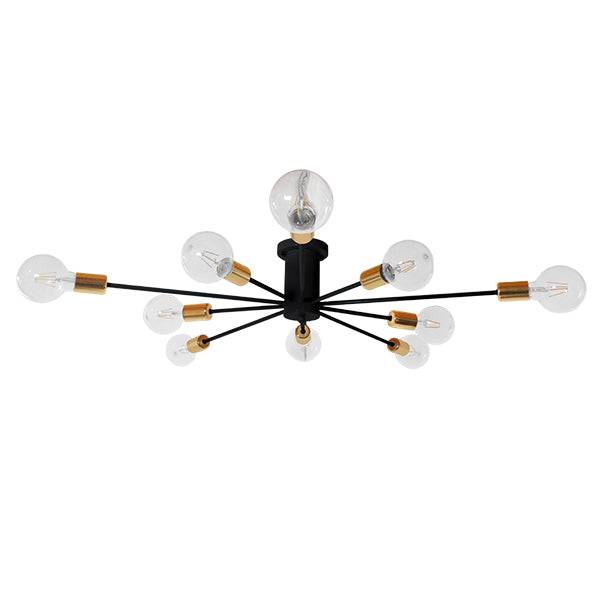 GloboStar® OLINDA 01244 Μοντέρνο Industrial Φωτιστικό Οροφής Πολύφωτο Μαύρο Μεταλλικό Φ95 x Y17cm - ledmania.gr