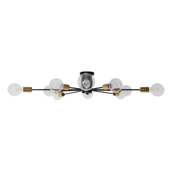 GloboStar® OLINDA 01244 Μοντέρνο Industrial Φωτιστικό Οροφής Πολύφωτο Μαύρο Μεταλλικό Φ95 x Y17cm - ledmania.gr