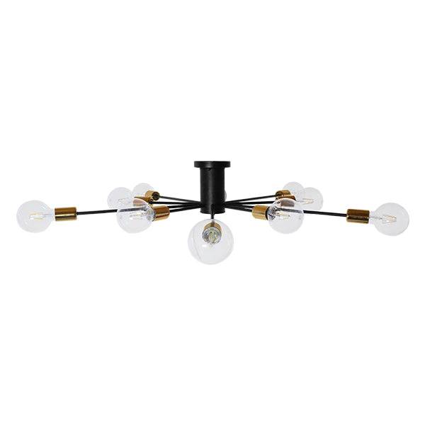 GloboStar® OLINDA 01244 Μοντέρνο Industrial Φωτιστικό Οροφής Πολύφωτο Μαύρο Μεταλλικό Φ95 x Y17cm - ledmania.gr
