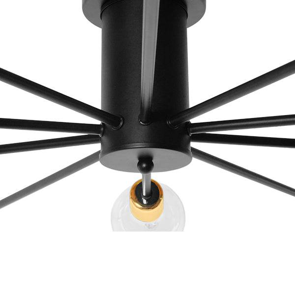 GloboStar® OLINDA 01244 Μοντέρνο Industrial Φωτιστικό Οροφής Πολύφωτο Μαύρο Μεταλλικό Φ95 x Y17cm - ledmania.gr