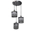 GloboStar® RAINELDA 01246 Μοντέρνο Κρεμαστό Φωτιστικό Οροφής Τρίφωτο Μαύρο Μεταλλικό Πλέγμα με Λευκό Γυαλί Φ40 x Y19cm - ledmania.gr