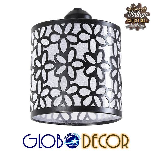 GloboStar® RAINELDA 01246 Μοντέρνο Κρεμαστό Φωτιστικό Οροφής Τρίφωτο Μαύρο Μεταλλικό Πλέγμα με Λευκό Γυαλί Φ40 x Y19cm - ledmania.gr