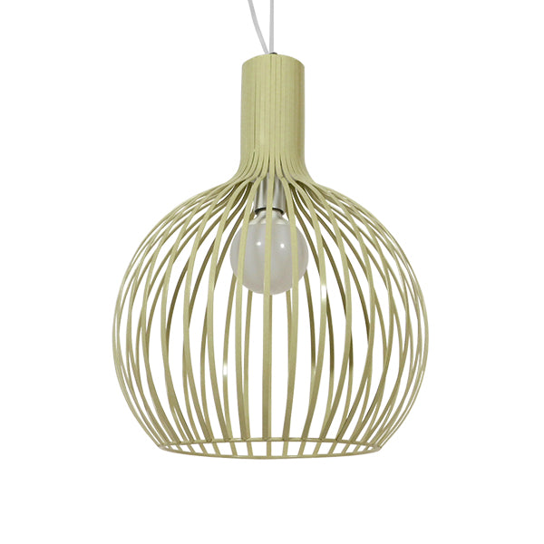 GloboStar® GOBLET LIGHT 01267 Vintage Industrial Κρεμαστό Φωτιστικό Οροφής Μονόφωτο Μπεζ Μεταλλικό Πλέγμα Φ38 x Y50cm - ledmania.gr