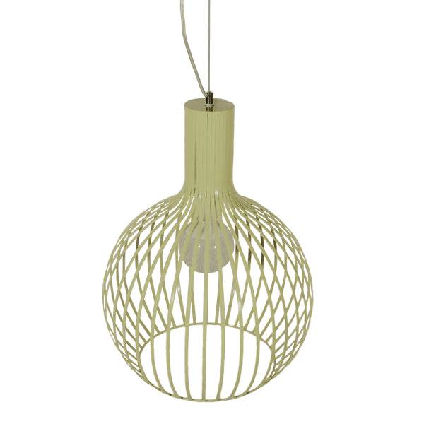 GloboStar® GOBLET LIGHT 01267 Vintage Industrial Κρεμαστό Φωτιστικό Οροφής Μονόφωτο Μπεζ Μεταλλικό Πλέγμα Φ38 x Y50cm - ledmania.gr