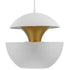 GloboStar® SEVILLE WHITE 01268 Μοντέρνο Κρεμαστό Φωτιστικό Οροφής Μονόφωτο Λευκό Μεταλλικό Φ35 x 33cm - ledmania.gr