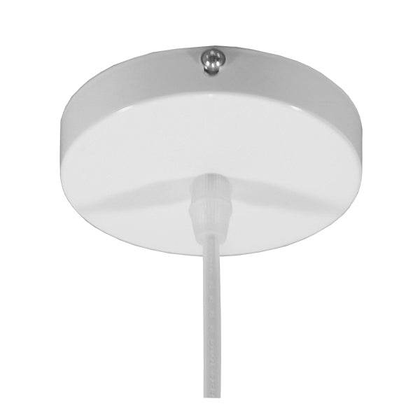 GloboStar® SEVILLE WHITE 01268 Μοντέρνο Κρεμαστό Φωτιστικό Οροφής Μονόφωτο Λευκό Μεταλλικό Φ35 x 33cm - ledmania.gr