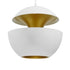 GloboStar® SEVILLE WHITE 01268 Μοντέρνο Κρεμαστό Φωτιστικό Οροφής Μονόφωτο Λευκό Μεταλλικό Φ35 x 33cm - ledmania.gr