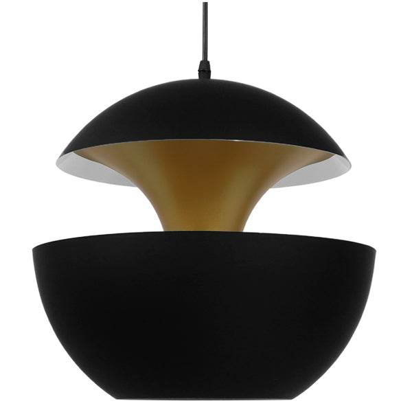GloboStar® SEVILLE BLACK 01269 Μοντέρνο Κρεμαστό Φωτιστικό Οροφής Μονόφωτο Μαύρο Μεταλλικό Φ35 x Y33cm - ledmania.gr