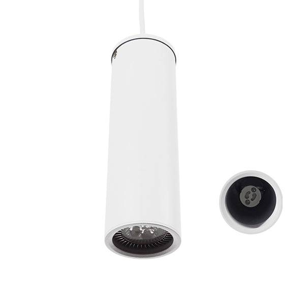 GloboStar® CANNON WHITE 01274 Μοντέρνο Κρεμαστό Φωτιστικό Οροφής Spot Gu10 Μονόφωτο Λευκό Μεταλλικό Φ6 x Y20cm - ledmania.gr
