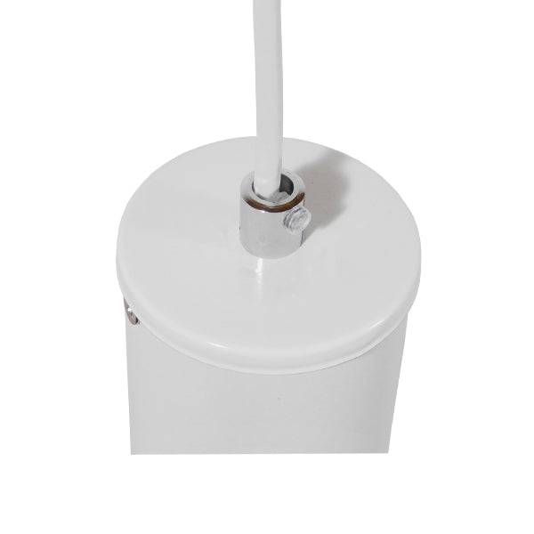 GloboStar® CANNON WHITE 01274 Μοντέρνο Κρεμαστό Φωτιστικό Οροφής Spot Gu10 Μονόφωτο Λευκό Μεταλλικό Φ6 x Y20cm - ledmania.gr