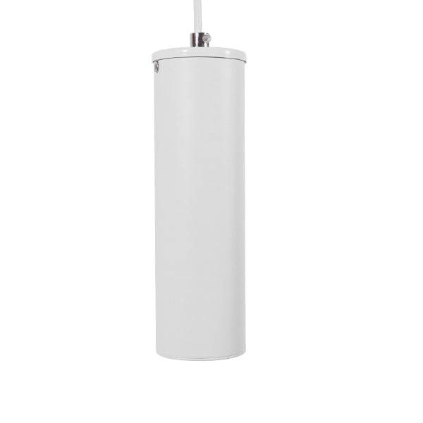 GloboStar® CANNON WHITE 01274 Μοντέρνο Κρεμαστό Φωτιστικό Οροφής Spot Gu10 Μονόφωτο Λευκό Μεταλλικό Φ6 x Y20cm - ledmania.gr