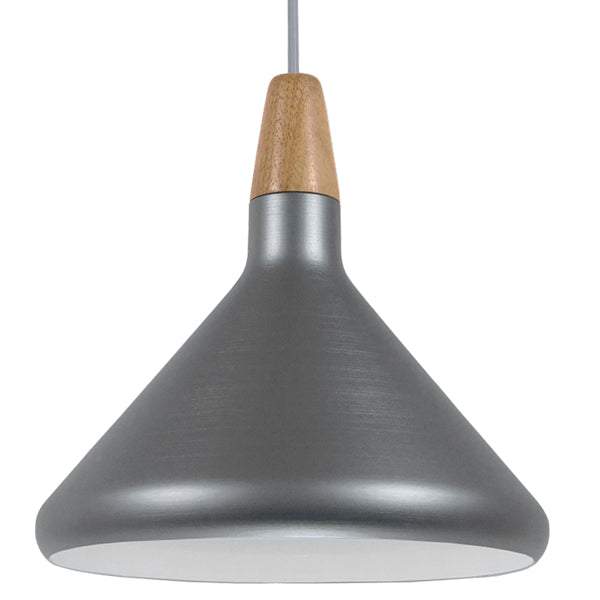GloboStar® PIROZZI 01277 Μοντέρνο Κρεμαστό Φωτιστικό Οροφής Μονόφωτο Ασημί Μεταλλικό Καμπάνα Φ27 x Y20cm - ledmania.gr