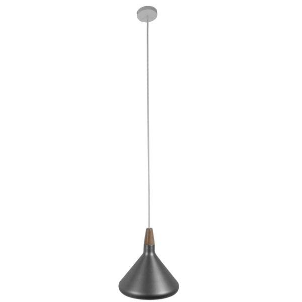 GloboStar® PIROZZI 01277 Μοντέρνο Κρεμαστό Φωτιστικό Οροφής Μονόφωτο Ασημί Μεταλλικό Καμπάνα Φ27 x Y20cm - ledmania.gr