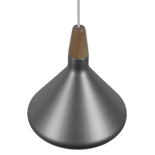 GloboStar® PIROZZI 01277 Μοντέρνο Κρεμαστό Φωτιστικό Οροφής Μονόφωτο Ασημί Μεταλλικό Καμπάνα Φ27 x Y20cm - ledmania.gr