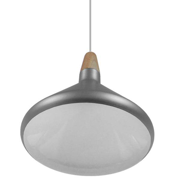 GloboStar® PIROZZI 01277 Μοντέρνο Κρεμαστό Φωτιστικό Οροφής Μονόφωτο Ασημί Μεταλλικό Καμπάνα Φ27 x Y20cm - ledmania.gr