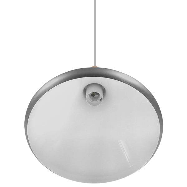 GloboStar® PIROZZI 01277 Μοντέρνο Κρεμαστό Φωτιστικό Οροφής Μονόφωτο Ασημί Μεταλλικό Καμπάνα Φ27 x Y20cm - ledmania.gr