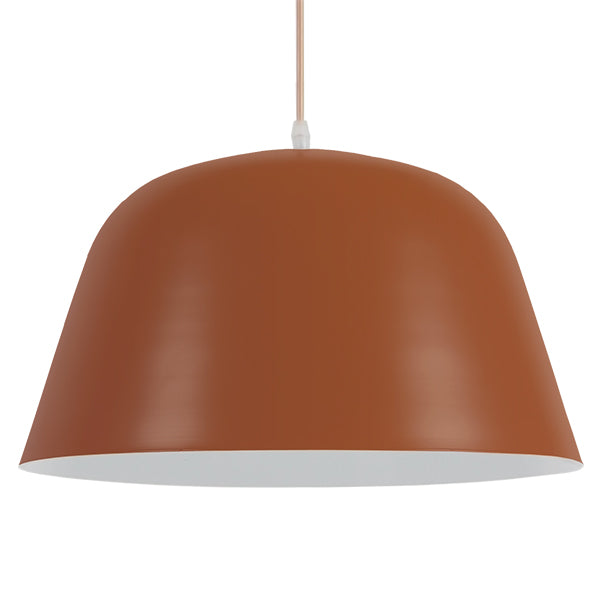 GloboStar® NORTHVALE 01283 Μοντέρνο Κρεμαστό Φωτιστικό Οροφής Μονόφωτο Κόκκινο Κεραμιδί Μεταλλικό Καμπάνα Φ40 x Y24cm - ledmania.gr