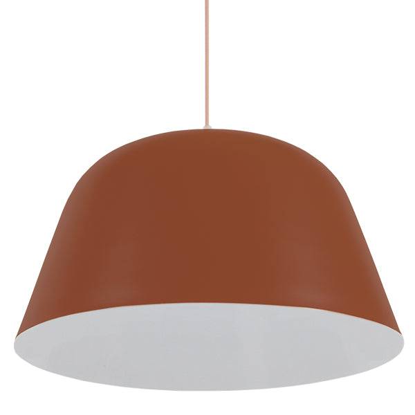 GloboStar® NORTHVALE 01283 Μοντέρνο Κρεμαστό Φωτιστικό Οροφής Μονόφωτο Κόκκινο Κεραμιδί Μεταλλικό Καμπάνα Φ40 x Y24cm - ledmania.gr