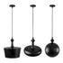 GloboStar® ROCKFORD 01287 SET 3 Μοντέρνα Κρεμαστά Φωτιστικά Οροφής Τρίφωτο 3 x E27 Μαύρα Μεταλλικά Καμπάνα - ledmania.gr