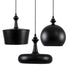 GloboStar® ROCKFORD 01287 SET 3 Μοντέρνα Κρεμαστά Φωτιστικά Οροφής Τρίφωτο 3 x E27 Μαύρα Μεταλλικά Καμπάνα - ledmania.gr