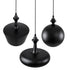GloboStar® ROCKFORD 01287 SET 3 Μοντέρνα Κρεμαστά Φωτιστικά Οροφής Τρίφωτο 3 x E27 Μαύρα Μεταλλικά Καμπάνα - ledmania.gr