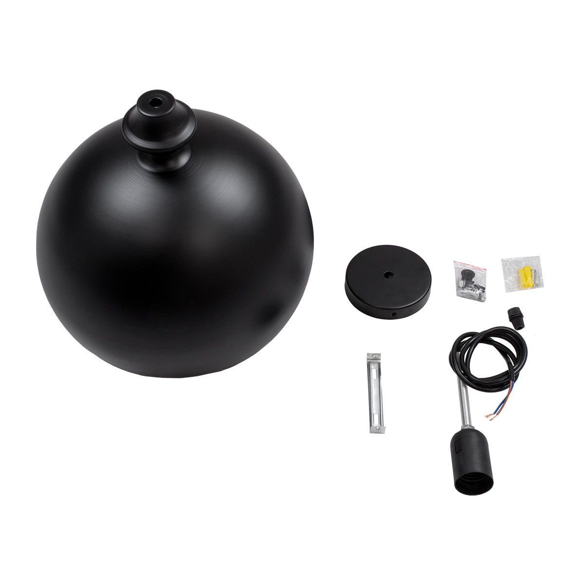 GloboStar® ROCKFORD 01287-B Μοντέρνο Κρεμαστό Φωτιστικό Οροφής Μονόφωτο 1 x E27 Μαύρο Μεταλλικό Καμπάνα Φ24 x Υ27cm - ledmania.gr
