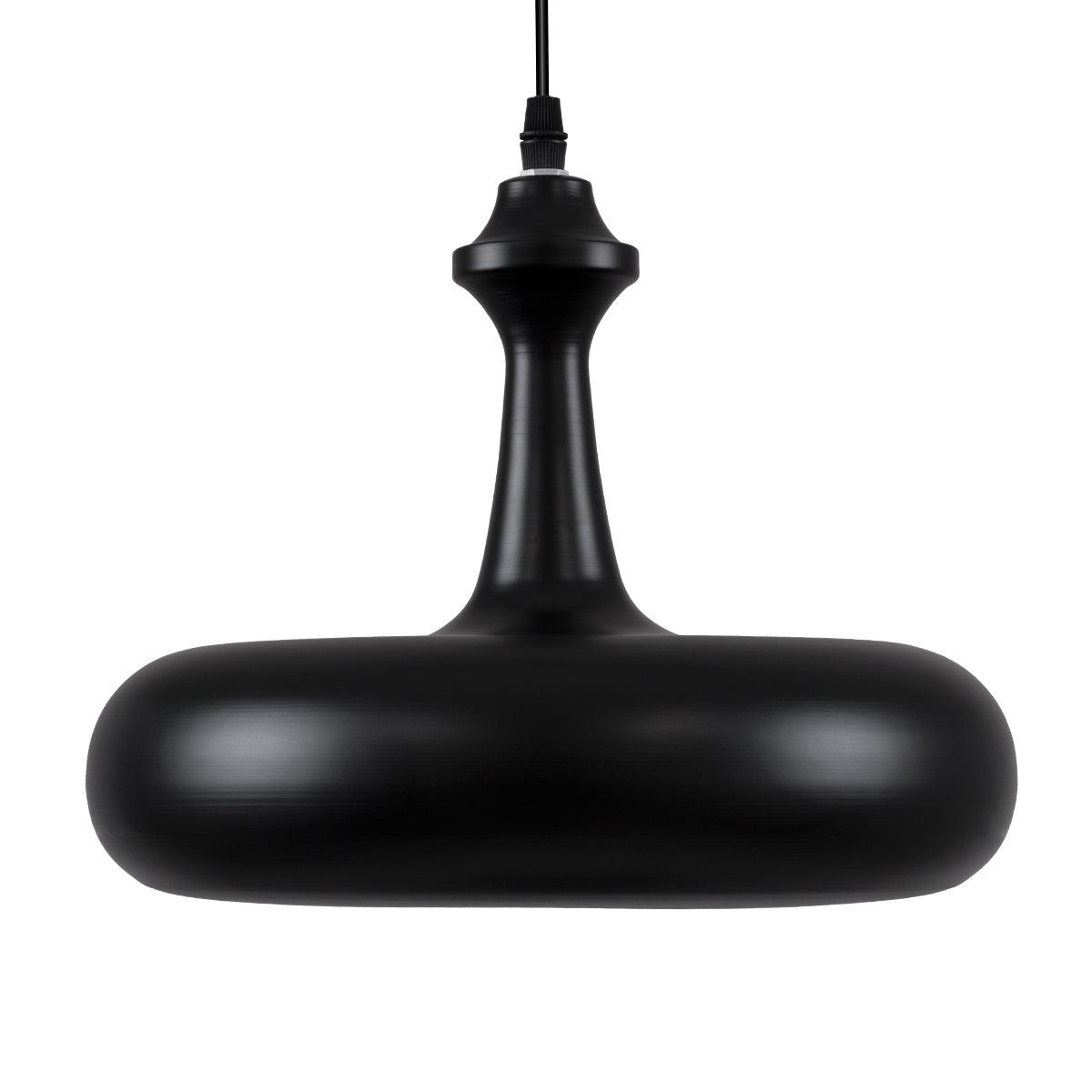 GloboStar® ROCKFORD 01287-C Μοντέρνο Κρεμαστό Φωτιστικό Οροφής Μονόφωτο Μαύρο Μεταλλικό Καμπάνα Φ30 x Υ23cm - ledmania.gr