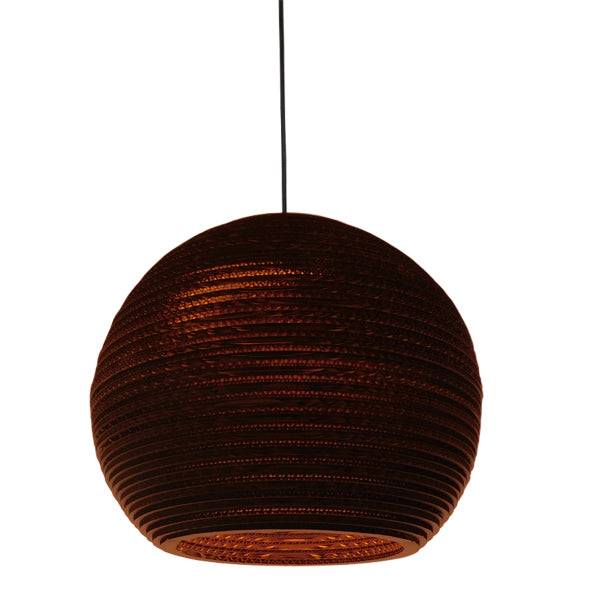 GloboStar® CRETE 01289 Vintage Κρεμαστό Φωτιστικό Οροφής Μονόφωτο 3D από Επεξεργασμένο Σκληρό Καφέ Χαρτόνι Καμπάνα Φ40 x Y34cm - ledmania.gr