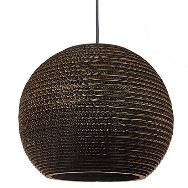 GloboStar® CRETE 01289 Vintage Κρεμαστό Φωτιστικό Οροφής Μονόφωτο 3D από Επεξεργασμένο Σκληρό Καφέ Χαρτόνι Καμπάνα Φ40 x Y34cm - ledmania.gr